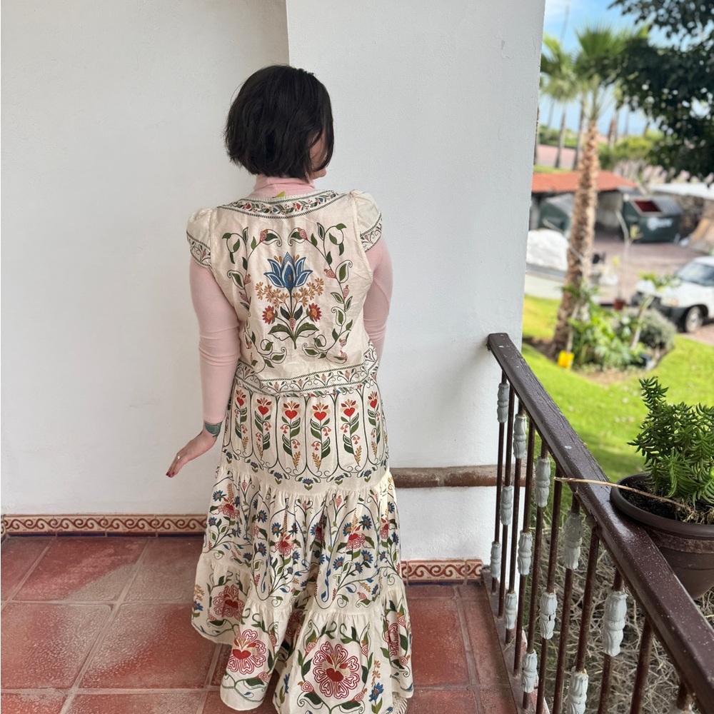 FARM Rio Floral Embroidered Maxi Dress